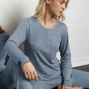 Pigiama Donna in viscosa Admas 62624 azzurro