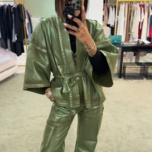 Kimono laminato verde militare Don't@me