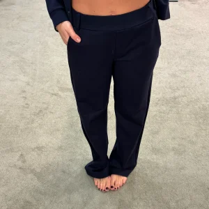 Joggers blu notte effetto pantalone classico in viscosa sy