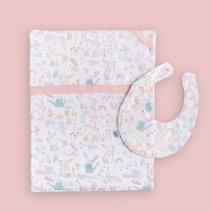 Set lavetta bavaglino – Coniglietti Rosa