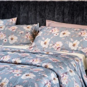 Completo Lenzuola matrimoniale in rasatello Neith art Alba