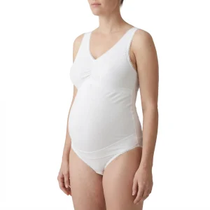 Canotta Premaman con Sostegno Addominale Bianco