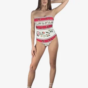 Intero Fascia Righe Floreali Rosso Bianco Cruise Collection