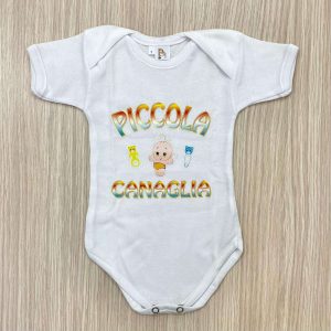 Body neonato/a con scritta “Piccola canaglia”