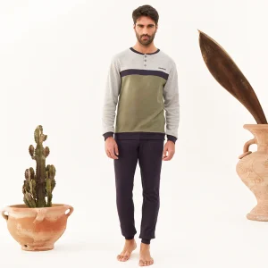 Pigiama Uomo invernale caldo cotone 24u10009