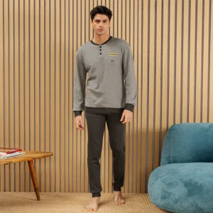 Pigiama Uomo invernale caldo cotone 25U 10003 Grigio