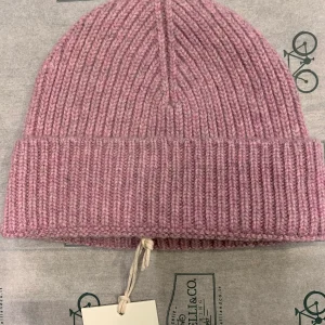 Berretto Chiarelli a coste fine in puro cashmere rosa