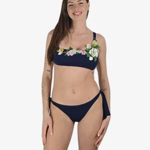 Bikini Monospalla Blu Fiori 3D Cruise Collection