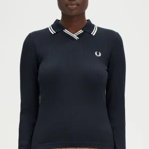 Polo a coste con doppia riga