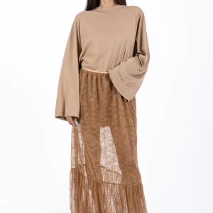 Juliette – Gonna Lunga Balza Pizzo Caramello