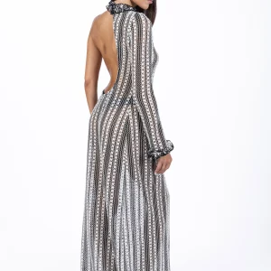 Crème – Abito Lungo Monospalla Crochet