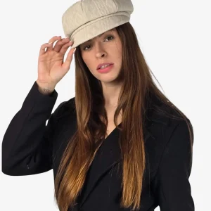 Cappello Donna Treccia Beige Lana 100% Trendy