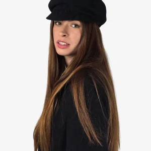 Cappello Donna Nero Intrecciato Lana 100% Inverno
