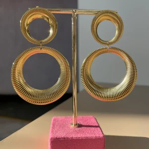 Orecchini pendenti doppio cerchio