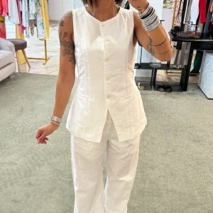 Set bianco gilet e pantaloni gl