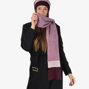 Set Donna Sciarpa Cappello Lurex Cipolla Lana Inverno