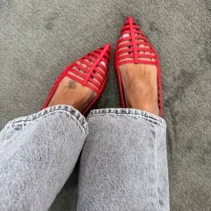 Ciabattina slippers rossa a punta