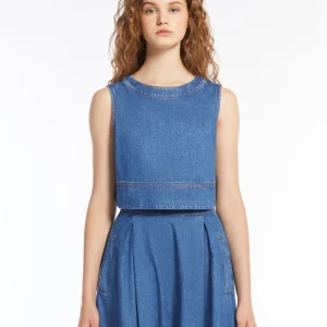 TOP IN DENIM DI COTONE