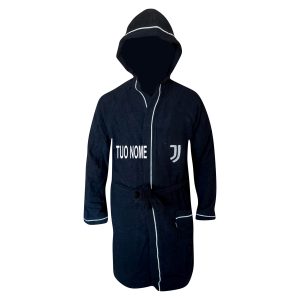 Accappatoio Nero in Micro Spugna Bambino Ufficiale F.C. Juventus