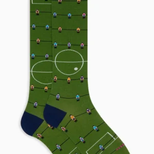 Calze lunghe uomo cotone fantasia calcio balilla verde