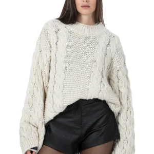 Anima – Maglione a Trecce Girocollo Burro