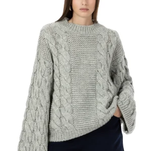 Anima – Maglione a Trecce Girocollo Grigio