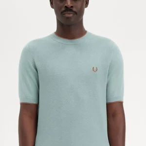 T-shirt in maglia con davanti textured