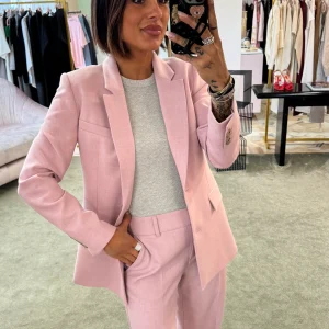 Blazer rosa malva melange dritto sl