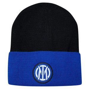Berretto Lana Nero Con Ribalta Blu Ufficiale F.C. Inter
