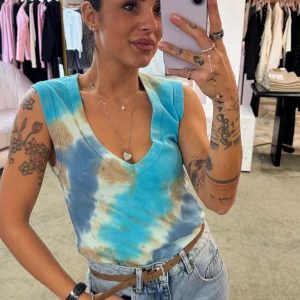 Canotta azzurra tie-dye Don't@Me