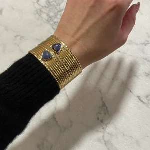 Bracciale oro con pietre blu