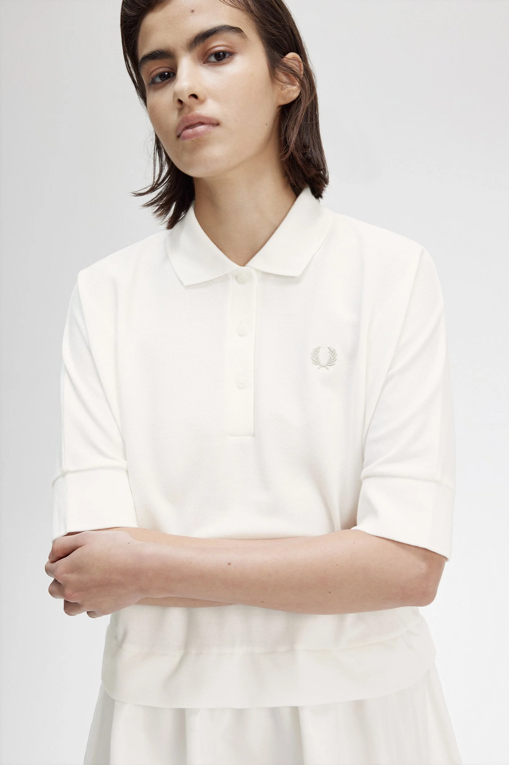 Vestito Gathered Polo Fred Perry Bianco da Donna - immagine 3