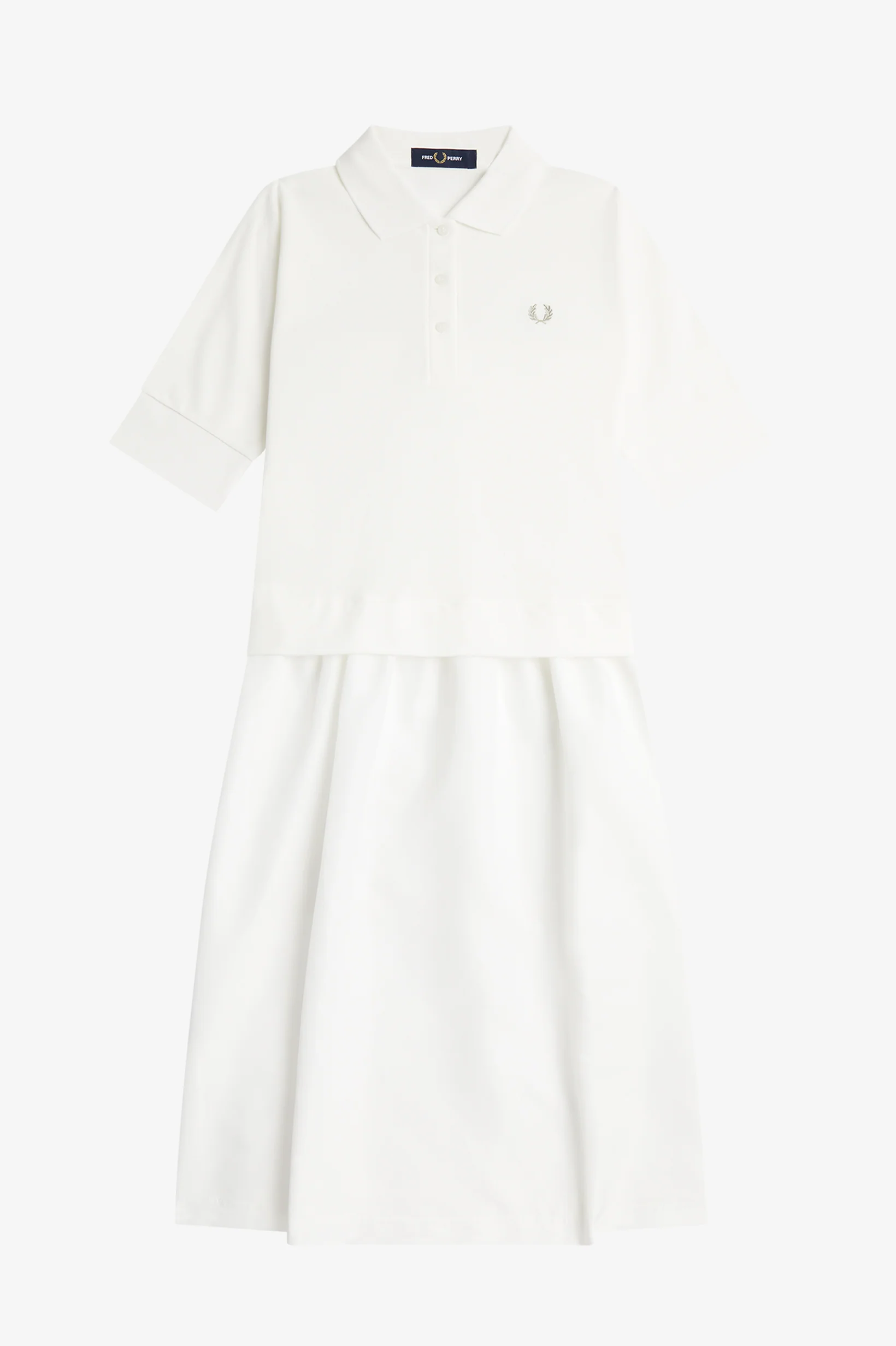 Vestito Gathered Polo Fred Perry Bianco da Donna - immagine 7