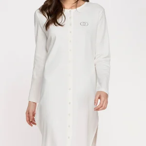 Camicia da notte aperta avanti Liu Jo Notte art DL0265 in Caldo cotone + colori