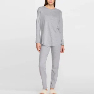 Pigiama Liu Jo donna caldo cotone DL0353 aperto davanti Perla