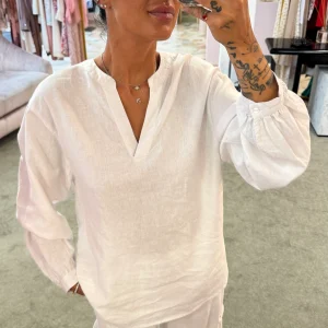 Blusa bianca in lino sy