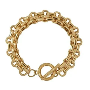 Braccialetto maglia grossa gold