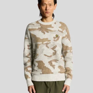Brushed Camouflage Crew Neck Jumper