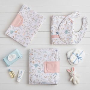 Set cambio neonato Coniglietti Rosa