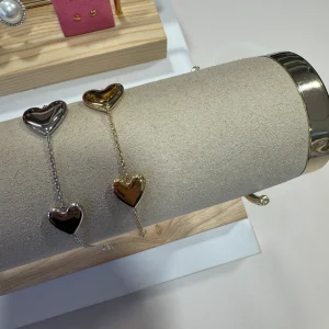 Bracciale due cuori maglia fine