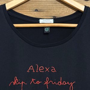 ALEXA SKIP TO FRIDAY –  S WOMAN BIO (Nera ricamo rosso)