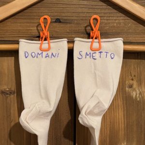 CALZINI GAMBALE 13CM * DOMANI – SMETTO (Zenzero ricamo viola 36/38)