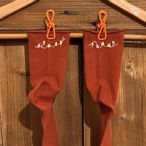 CALZINI GAMBALE 13CM * FIORI (Terracotta ricamo misto 39/41)