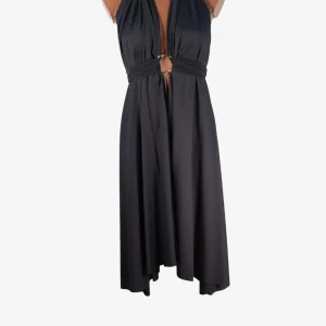 Abito Midi Donna Marette Nero Mare Taglia Unica