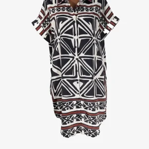 Camicione Donna Iconique Fantasia Etnica Nera Mare