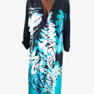 Camicione Donna Roidal Fantasia Turchese Viscosa Mare