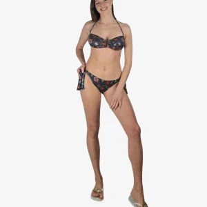 Bikini Fascia Lurex Blu Fantasia Floreale Cruise Collection