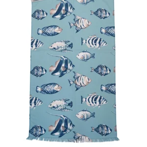 Telo Mare Fouta Micro Spugna Stampato art Oceano + colori