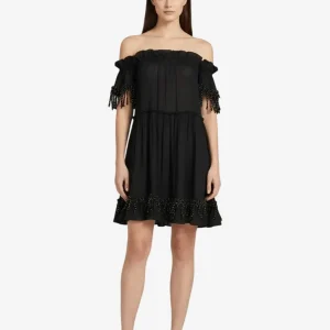 Abito Nero Corto Firmato Emamò Frou Frou Lurex Oro