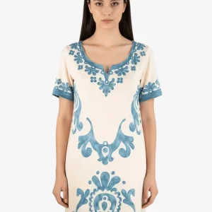 Abito Corto Raffaela D'Angelo Lycra Strass Floreale